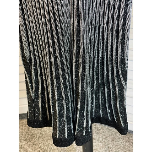 SOLD-Balmain Metallic Rib Knit Long Sleeve Sheath Dress Black Gra IT 40 NWT - Picture 6 of 13